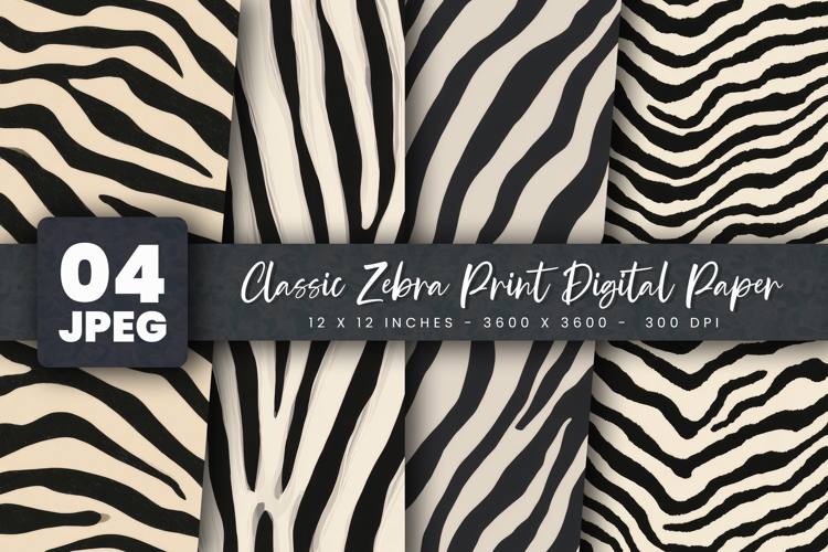 Classic Zebra Print Digital Paper