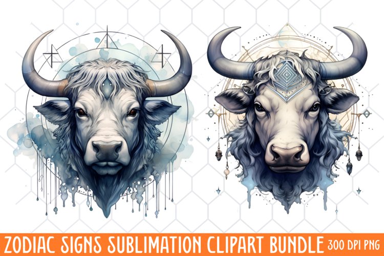 Zodiac Signs Sublimation Clipart PNG, Watercolor Clipart