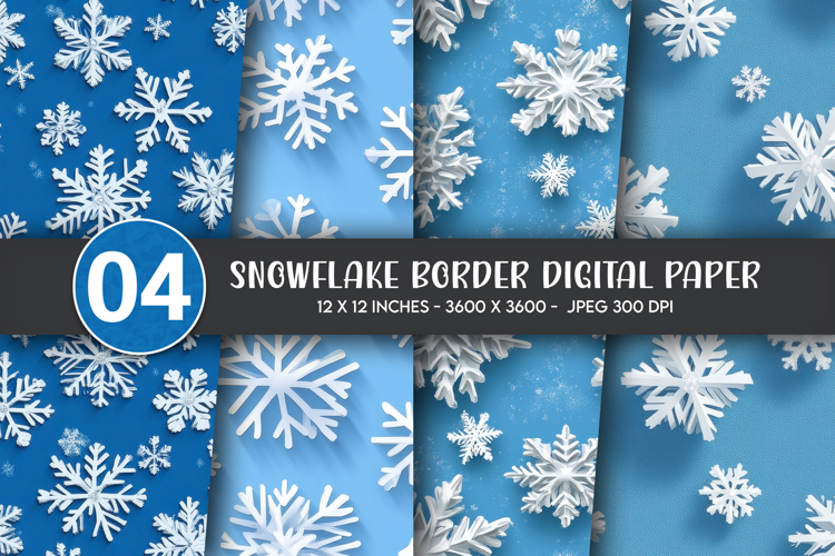 Snowflake Border Digital Paper