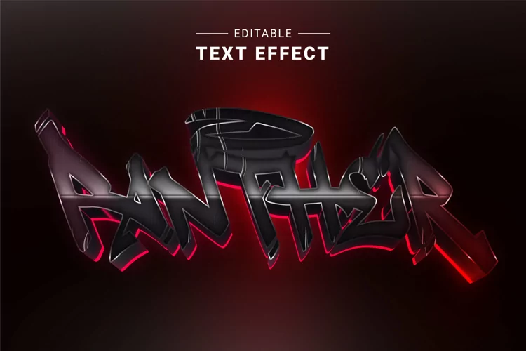 Editable Text Effect for Illustrator. Vector Graphic styles