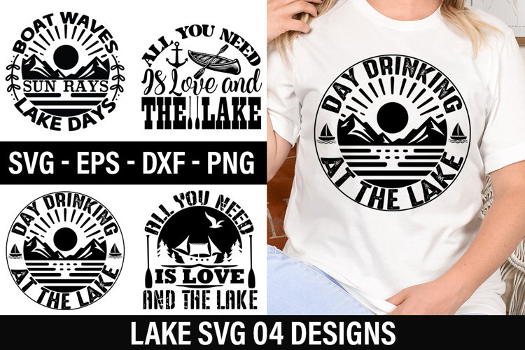 Lake Quotes Design - Day drinking at the lake