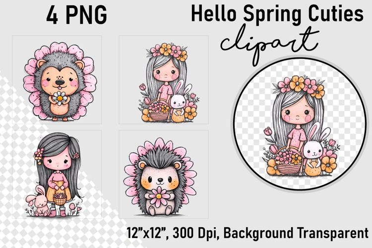 Hello spring cuties clipart