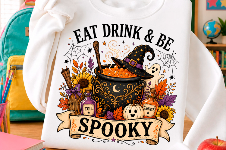 Eat Drink & Be Spooky Halloween PNG