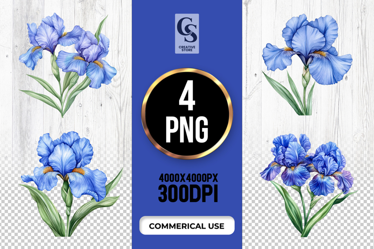 Blue Flower Clipart Image 13