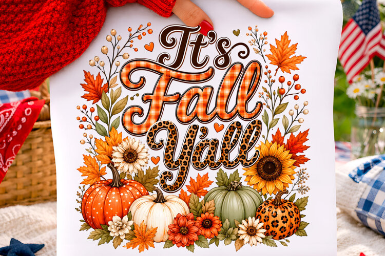 It’s Fall Y’all Leopard Pumpkin PNG example image 1