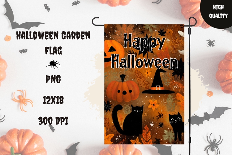 Halloween Pumpkins Garden Flag Design, Halloween Garden Flag