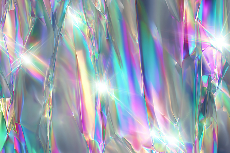 Shimmering iridescent lights and reflections