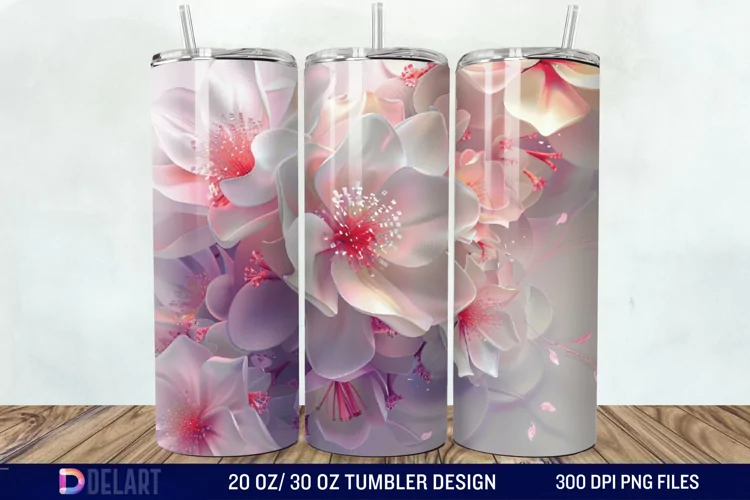 3D Floral Tumbler Wrap