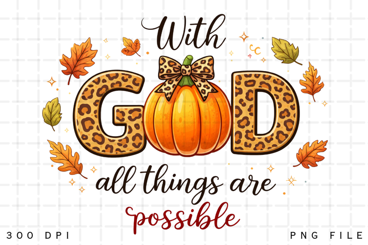 Christian Fall PNG: Leopard Pumpkin Coquette Design
