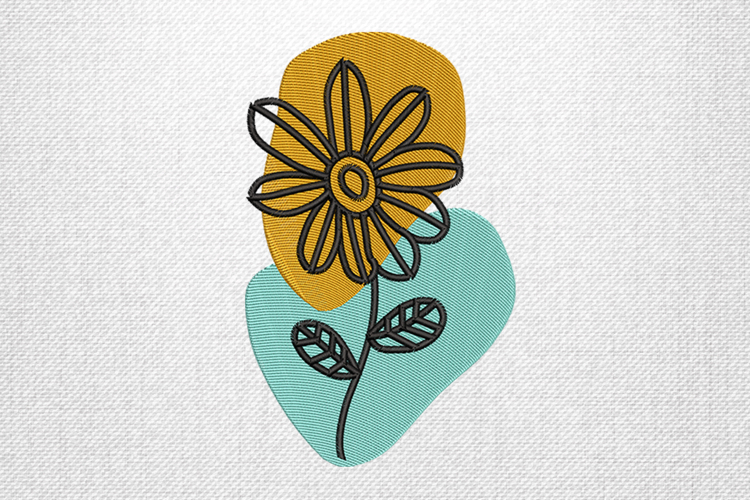 Modern Abstract Daisy Embroidery Design Pattern