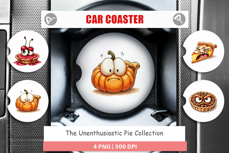 Unenthusiastic Pies Car Coaster