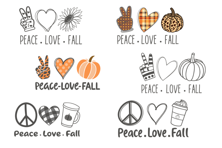 Peace. Love. Fall SVG Designs Bundle, Fall & Autumn SVG, PNG