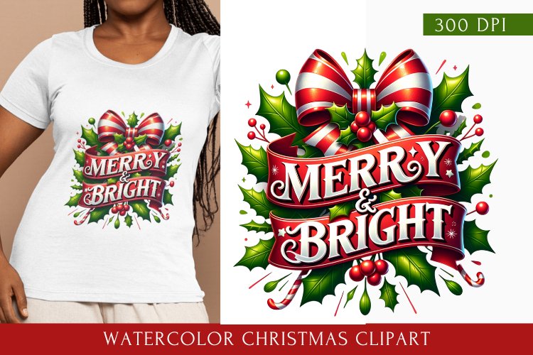 watercolor christmas clipart, christmas png