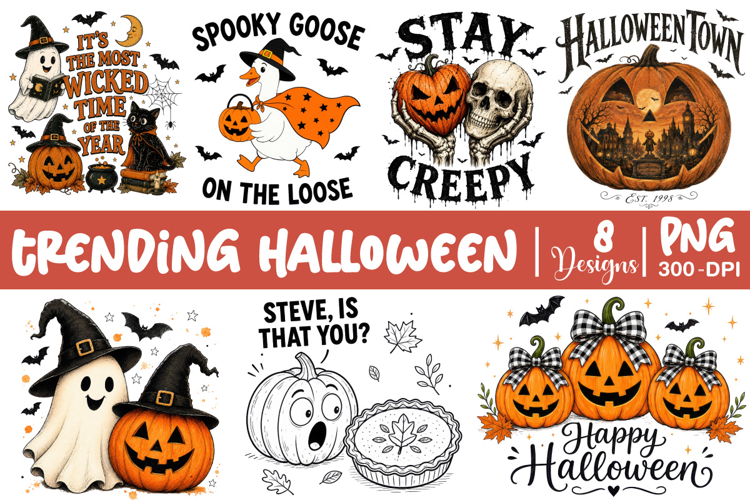 Trending Halloween PNG, Spooky Season PNG, Cute Pumpkin PNG