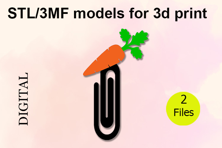 Paper Clips, Easter Carrots STL/3MF files for 3D Printing