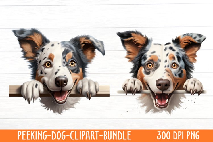 Peeking Dog Collection Clipart