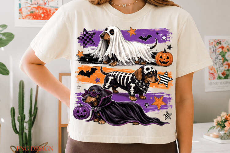 Halloween Dachshund Sublimation PNG file example image 1