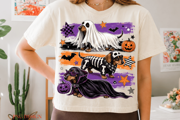 Halloween Dachshund Sublimation PNG file