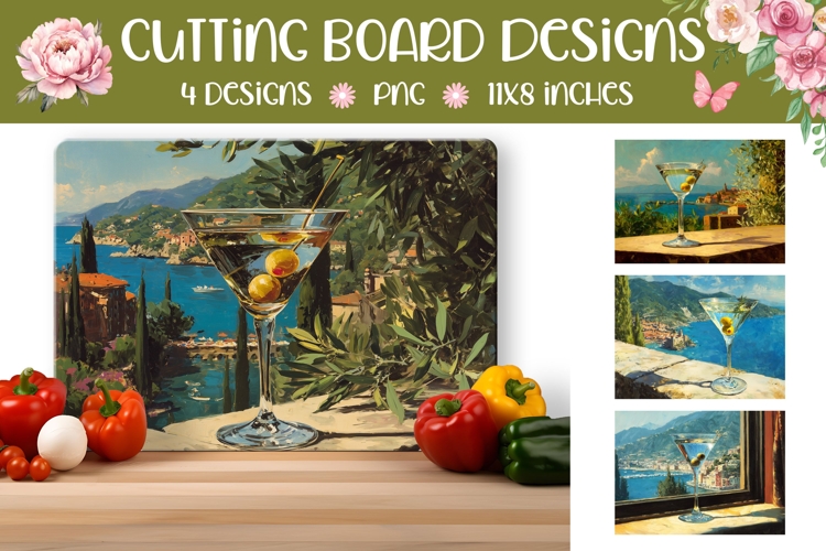 Martini Cutting Board, Cocktails Cutting Board, Martini PNG