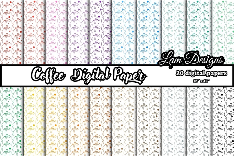 coffee digital papers, Coffee pattern, Coffee background