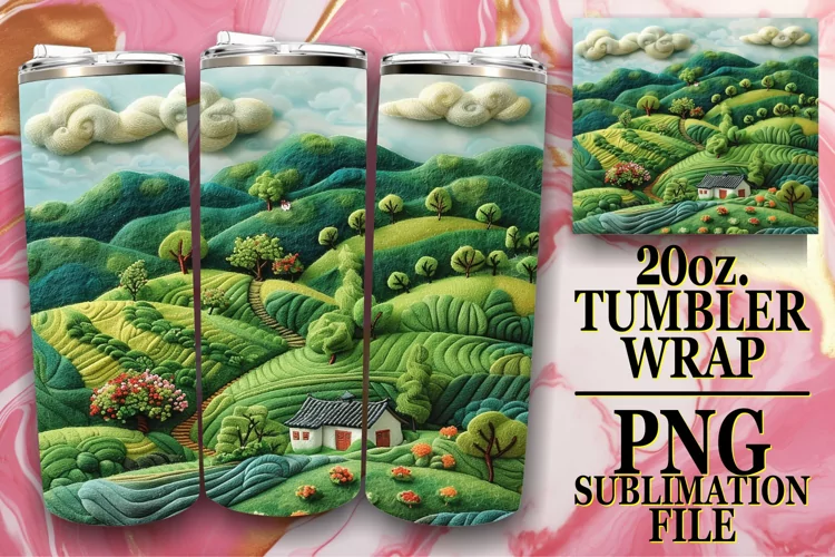 3D Spring Landscape Tumbler Wrap - 20oz
