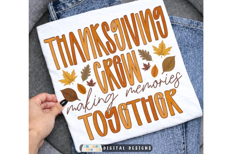 Thanksgiving Crew PNG | Preppy Thanksgiving Fall Family PNG example image 1