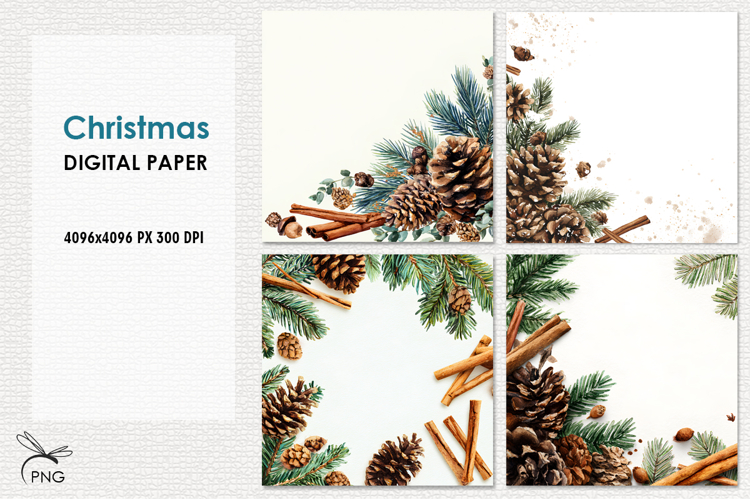 Christmas digital paper, background clipart