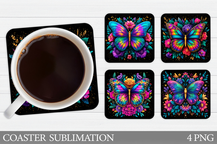 Butterfly Coaster Design. Butterfly Sublimation