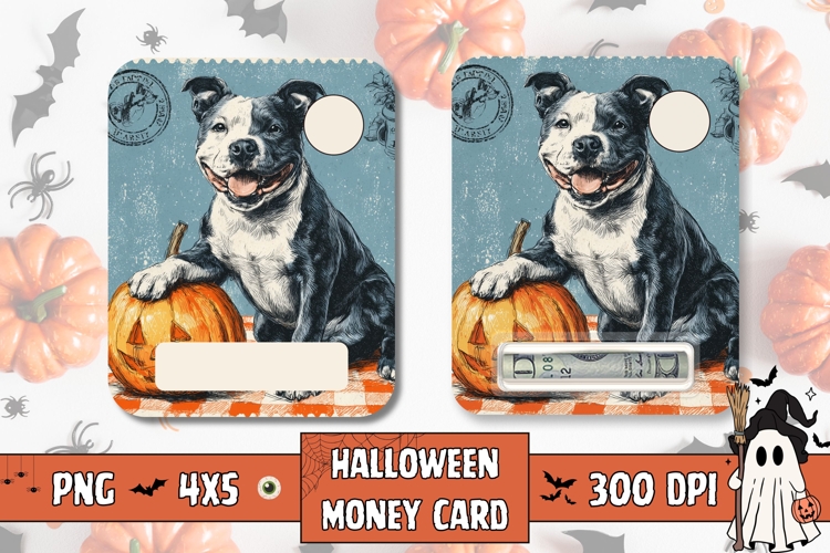 Halloween Dog Gift Card, Halloween Pumpkin Money Card