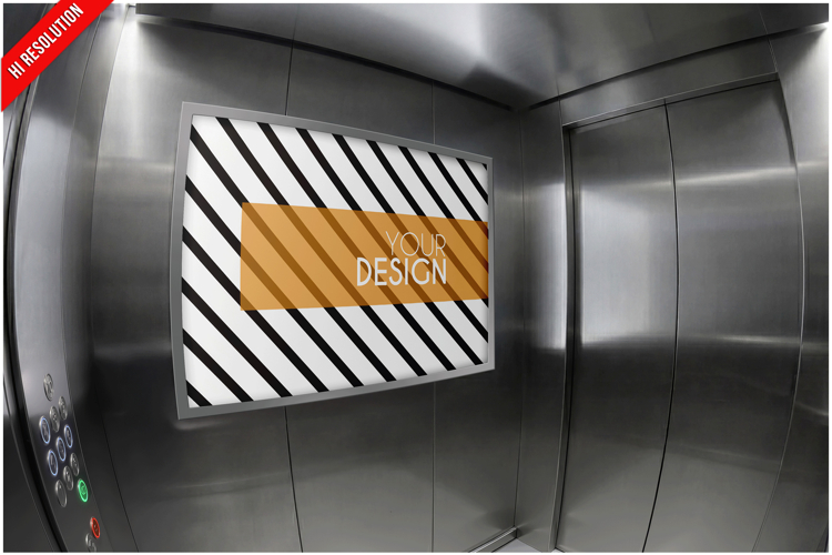 Poster Fisheye Effect Of An Elevator