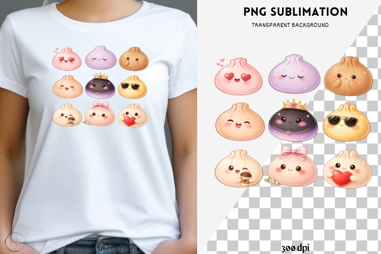 Dumplings png design for T-shirts