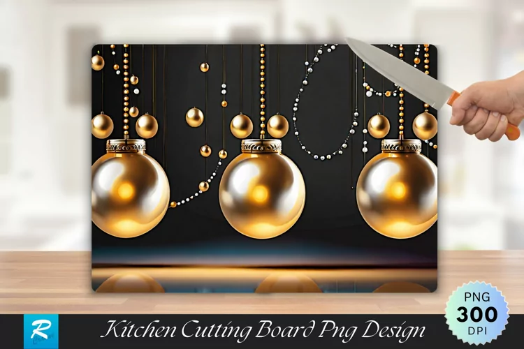 Hanging Balls Cutting Board Sublimation Design
