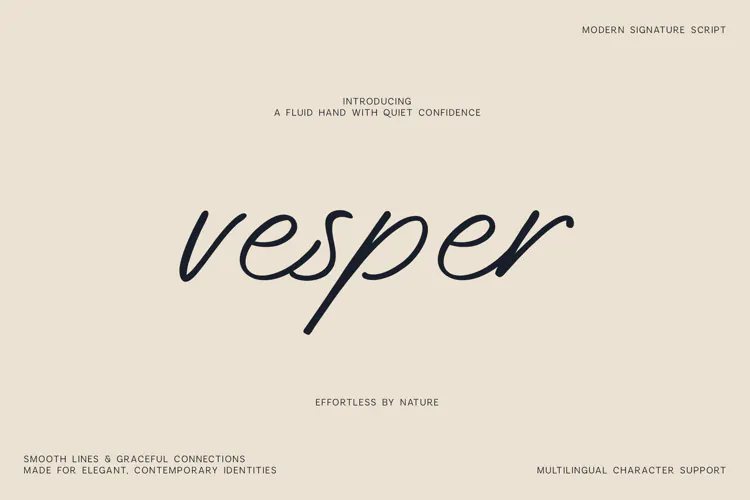 Vesper Modern Signature Script Font