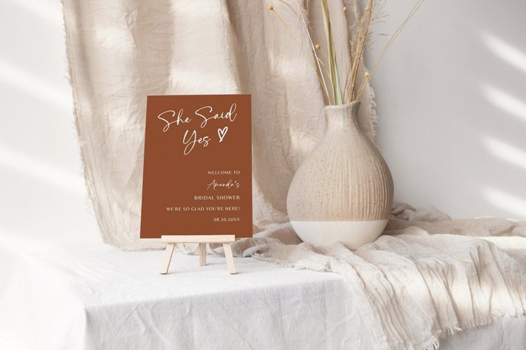 Brown Bridal Shower Sign Template (3631106)