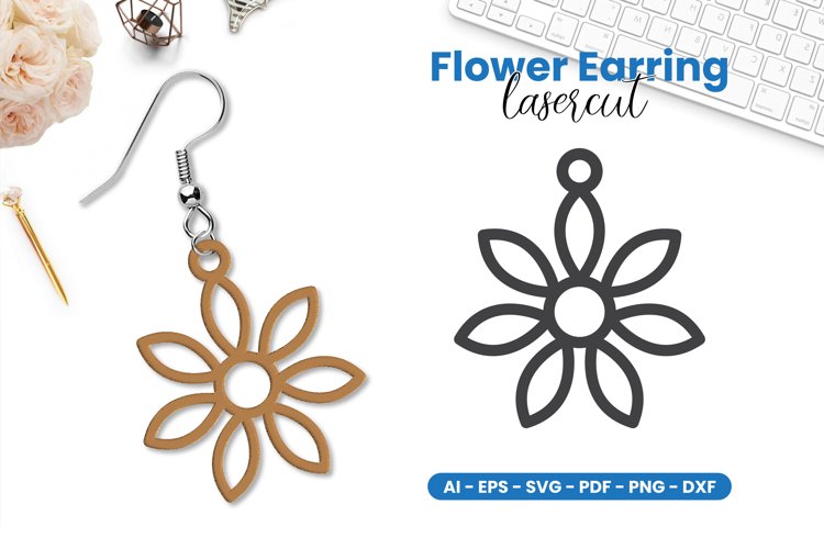 Flower Earring Lasercut example image 1