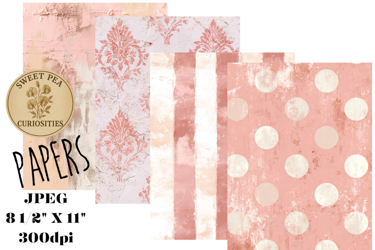 Pink, Mixed Media, Paper, Shabby Chic, Papers, Junk Journal