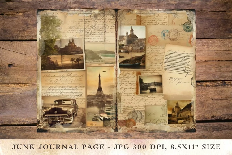 Printable Junk Journal Pages postcard 12