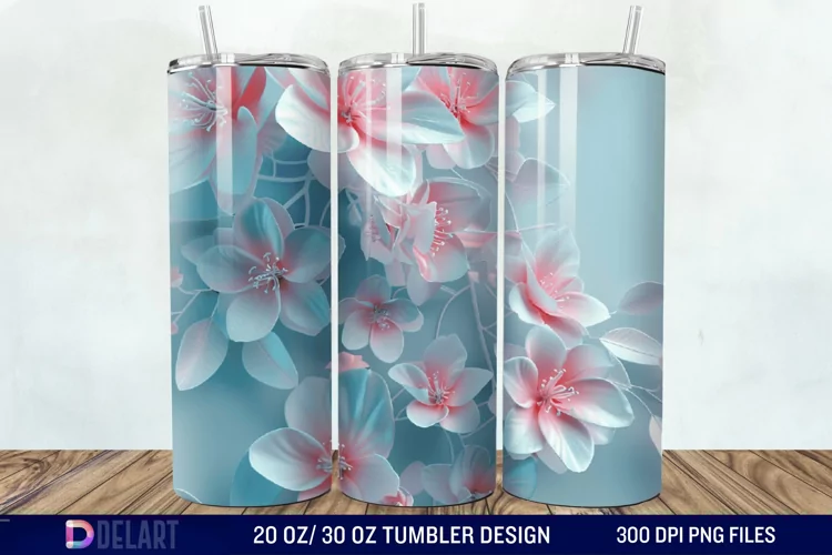 3D Floral Tumbler Wrap