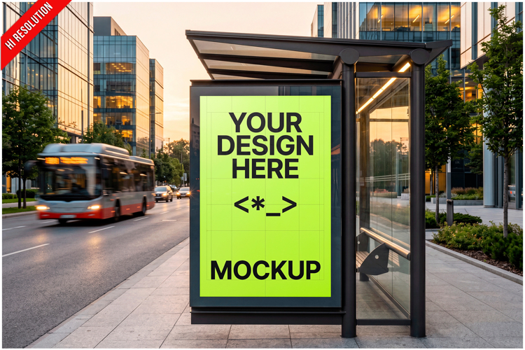 Bus Stop Billboard Urban Street