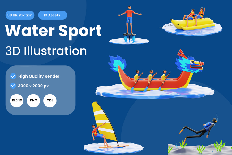 Water Sport 3D Illustration Pack