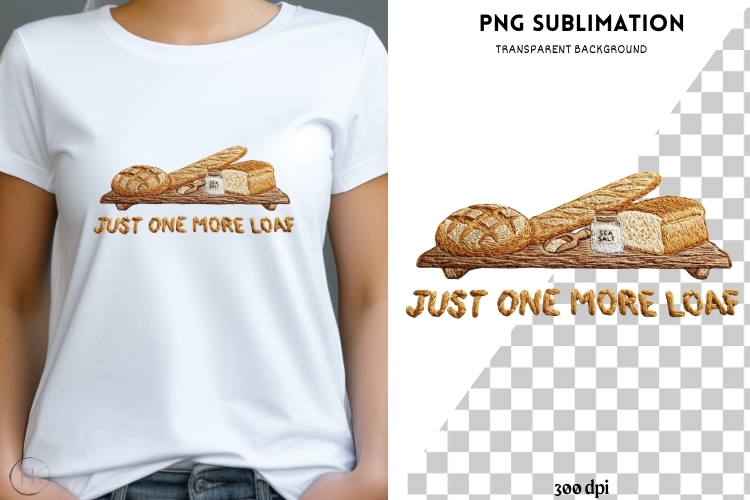 Just One More Loaf PNG | Bread Lover Design