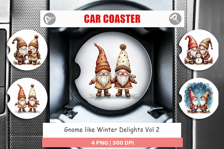 Winter Delights Gnome Car Coaster