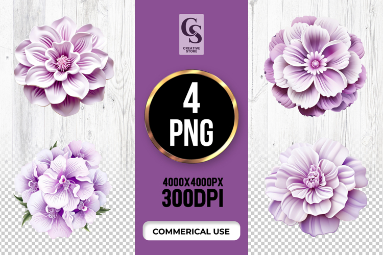 Purple Flower Clipart Image 2