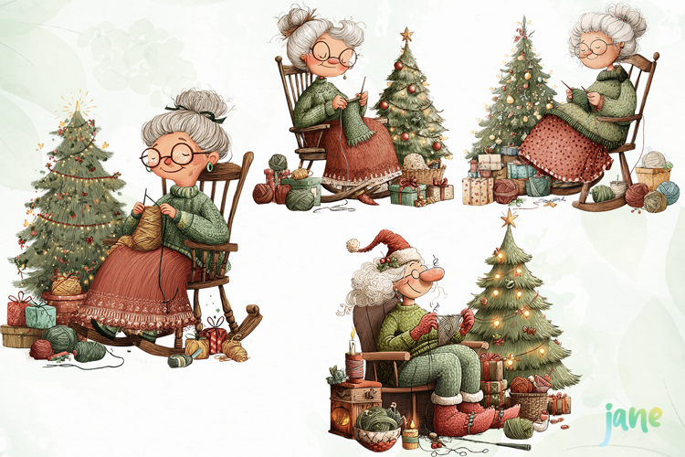 Christmas Grandma Clipart