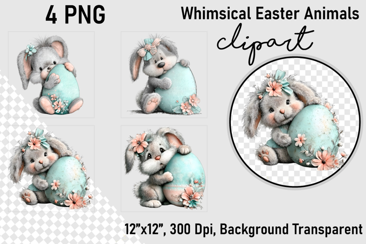 Whimsical Easter Animals Clipart