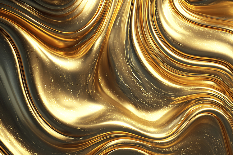 Smooth flowing waves and metallic texture