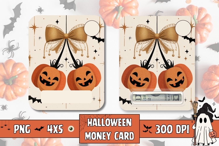 Funny Halloween Pumpkins Money Card, Halloween Gift Card