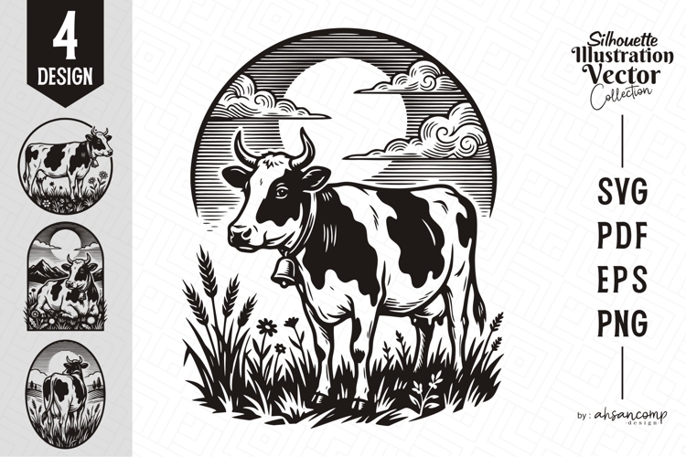 Farm Cow Silhouette SVG