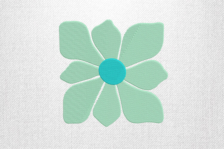 Simple Green Petal Floral Embroidery Design File example image 1