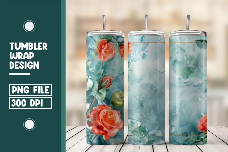 Flower Tumbler Wrap Design